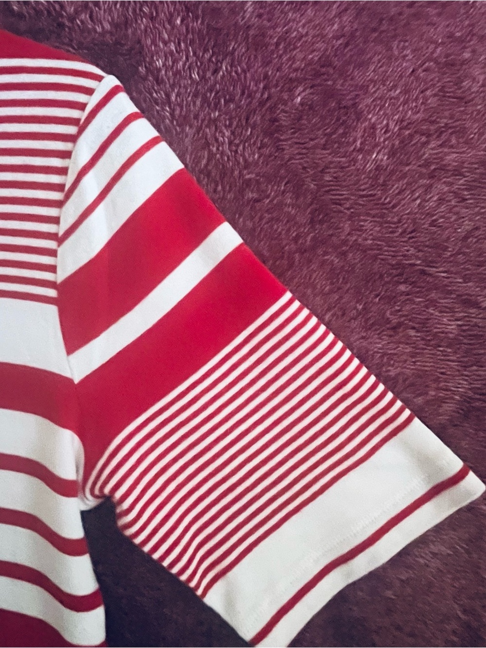 Burton Red and White Striped Square-Neck Short Sleeve Top - Picture 5 of 10